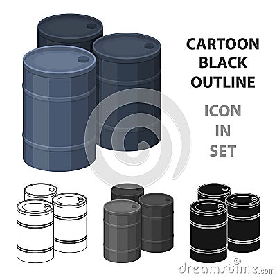 Barricade of empty barrels.Paintball single icon in cartoon style vector symbol stock illustration web. Vector Illustration