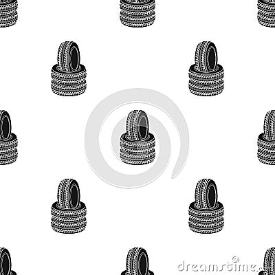 Barricade of tires.Paintball single icon in black style vector symbol stock illustration web. Vector Illustration