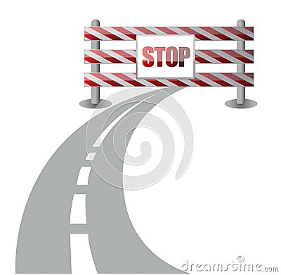 Barrier on the road illustration Cartoon Illustration