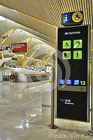 Without barriers sign inside of airport terminal Stock Photo