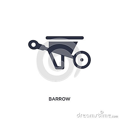 barrow icon on white background. Simple element illustration from agriculture farming and gardening concept Vector Illustration