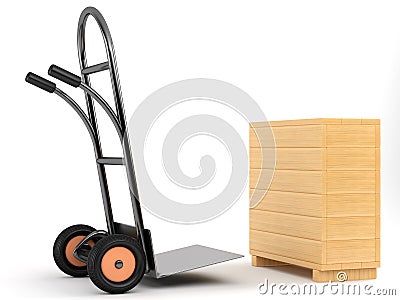 Barrow truck and box Stock Photo