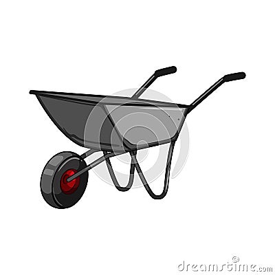 barrow wheelbarrow cartoon vector illustration Vector Illustration