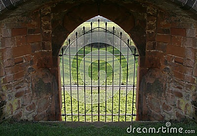 Bars castle wall Stock Photo