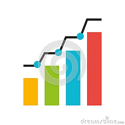 bars statistics infographic icon Cartoon Illustration