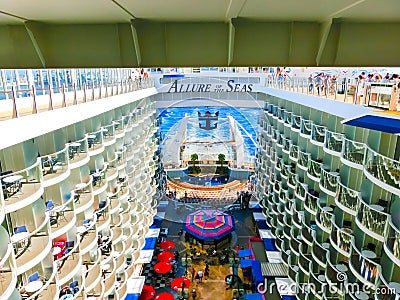 Barselona, Spaine - September, 6 2015: Royal Caribbean, Allure of the Seas Editorial Stock Photo