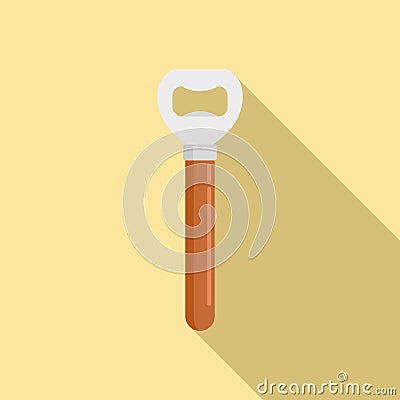 Bartender bottle-opener icon, flat style Vector Illustration