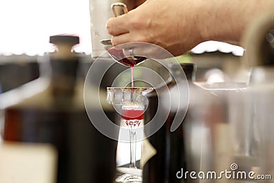 Bartender making a cocktail Stock Photo