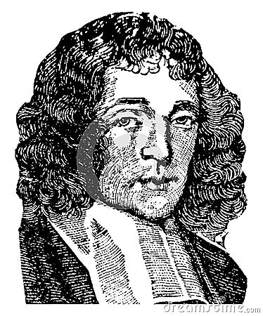 Baruch Spinoza, vintage illustration Vector Illustration