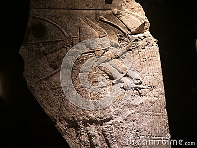 Bas relief assyria babylonia sumer detail Editorial Stock Photo