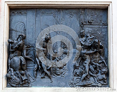 Bas-relief of the Sabine Women, Giambologna, Florence, Italy Stock Photo