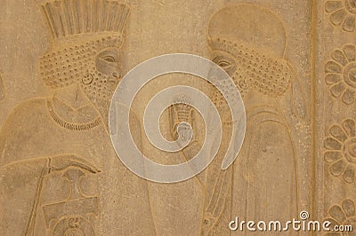 Bas-relief on the wall, Iran Stock Photo