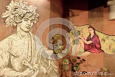 Bas sculptures in winery Editorial Stock Photo