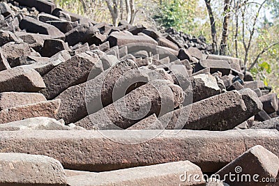 Basalt Column Rock Formations India Stock Photo