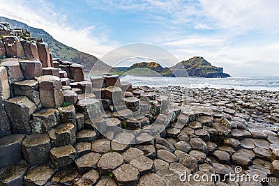 Basalt columns of Giants Causeway Stock Photo