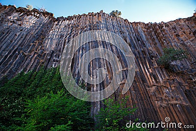 Basalt columns texture Stock Photo