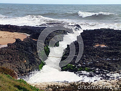 Basalt Rock Channel Stock Photo