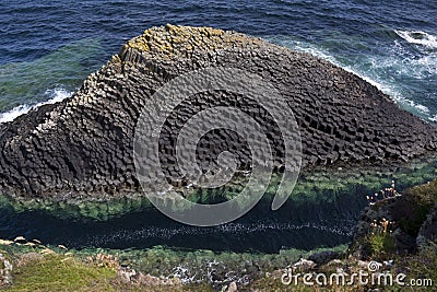 Basalt rock formation - Staffa - Scotland Stock Photo