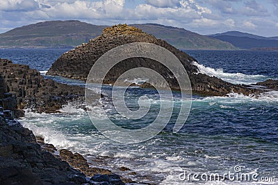 Basalt rock formation - Staffa - Scotland Stock Photo