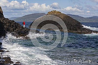 Basalt rock formation - Staffa - Scotland Editorial Stock Photo