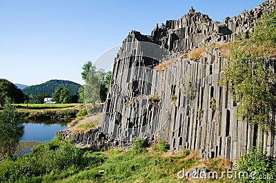 Basalt rock Panska Skala, Czech republic Stock Photo