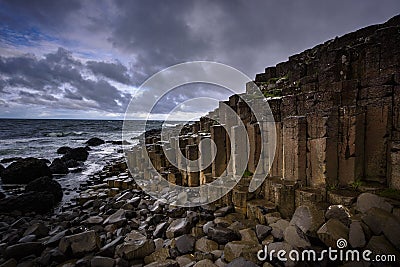 Basaltic formation at the giant causeway Stock Photo