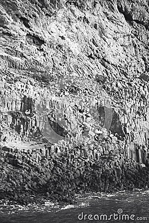 Basaltic formation in the mediterranean coastline, Almeria. Spain Stock Photo