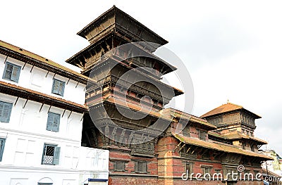 Basantpur tower at Hanuman dhoka durbar Stock Photo