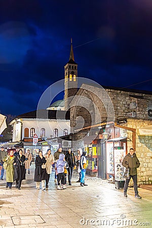 Bascarsija is Sarajevo's old bazaar and the historical center of the city, Bosnia and Herzegovina Editorial Stock Photo