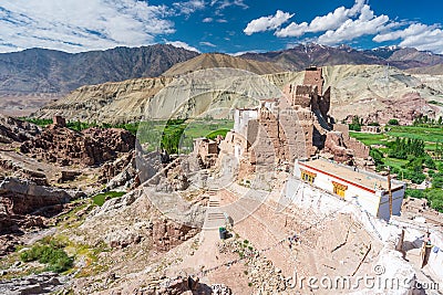 Basco monastery, old Tibetan style monastery in summer season, Leh city in Ladakh region, Himalaya mountains range in India Stock Photo