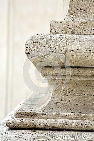 Base of column in Rome Stock Photo