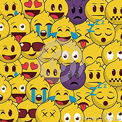 Popular and beautiful emoji background pattern Stock Photo