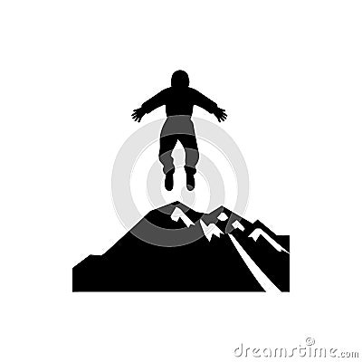 Base Jumping Icon Vector Illustration