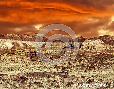 Base on Mars. Abstract natural design looking like martian surface. Stock Photo