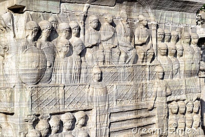 The base of the obelisk of Thutmose III, Hippodrome, Istanbul Stock Photo