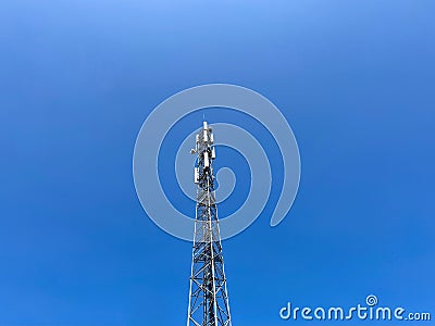 A base station in radio communications (mobile communications tower) Stock Photo