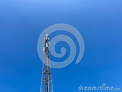 A base station in radio communications (mobile communications tower) Stock Photo