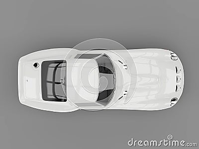 Base white cool vintage sports car - top view Stock Photo