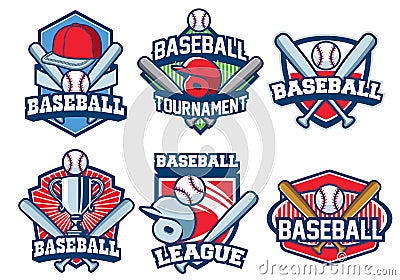 Baseball badge design set Vector Illustration