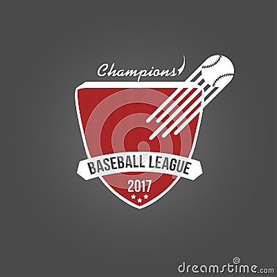 Baseball badge, league logo or template for championship, sport team Vector Illustration