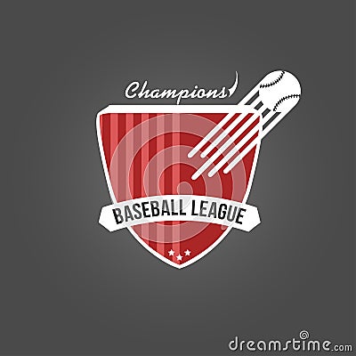 Baseball badge, league logo or template for championship, sport team. Vector Illustration