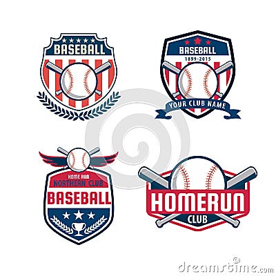 Baseball badge set Vector Illustration