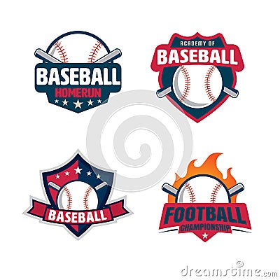 Baseball badge set Vector Illustration