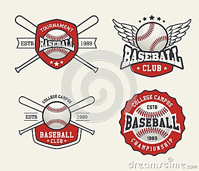 Baseball Badges and Labels, Sport Logo Design Vector Illustration