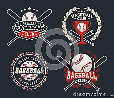 Baseball Badges and Labels, Sport Logo Design Vector Illustration