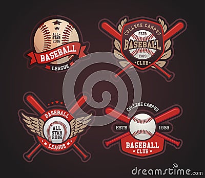 Baseball Badges and Labels, Sport Logo Design Vector Illustration