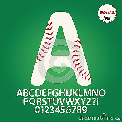 Baseball Ball Alphabet and Digit Vector Vector Illustration