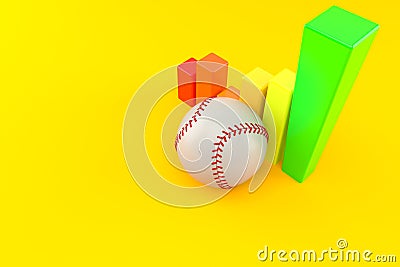 Baseball ball with chart Cartoon Illustration