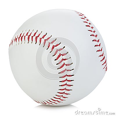 Baseball ball close-up on a white background. Stock Photo