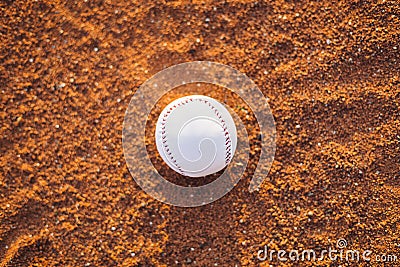 The baseball ball on pitchers mound Stock Photo